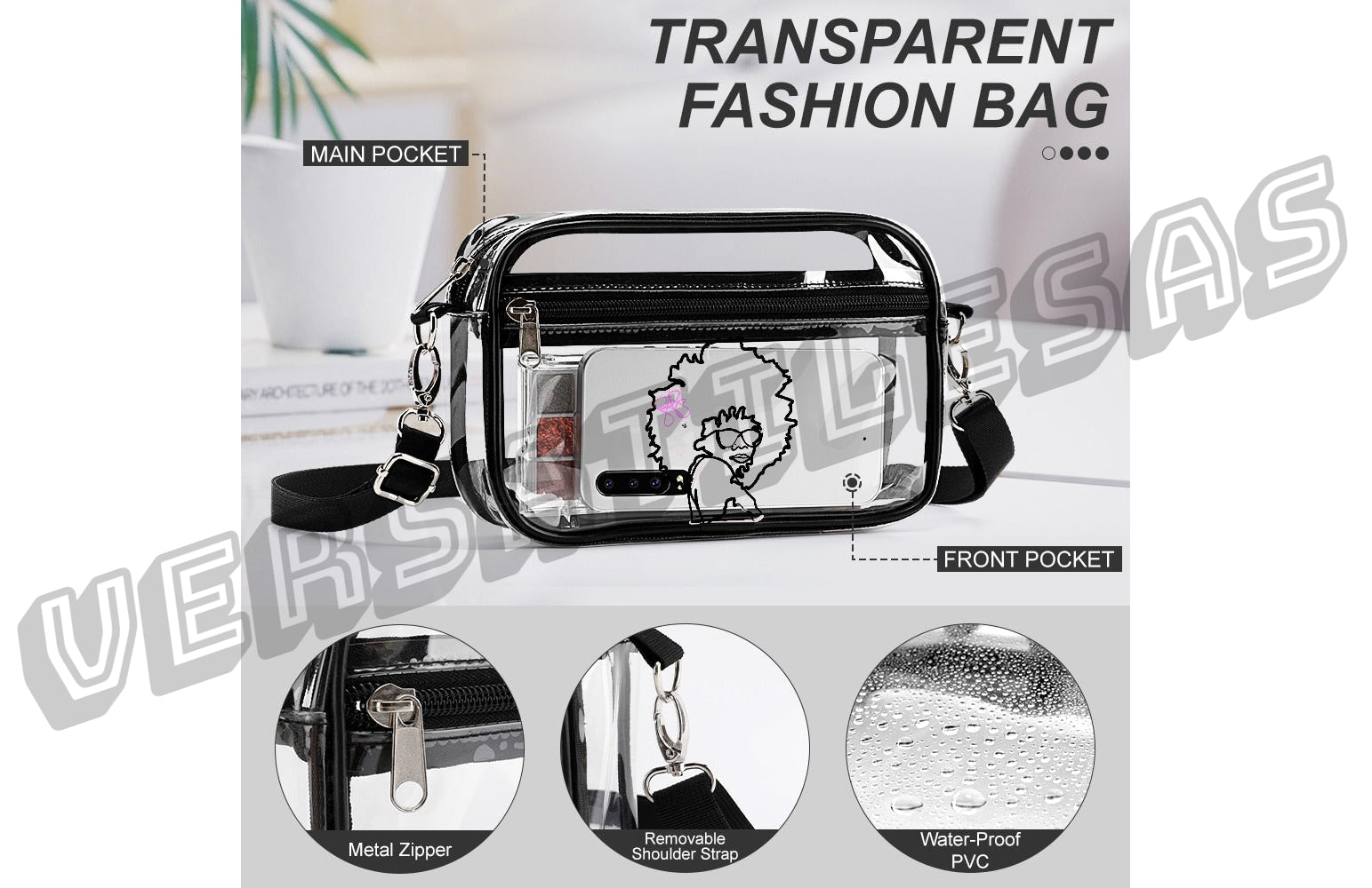 Transparent satchel set Two piece New