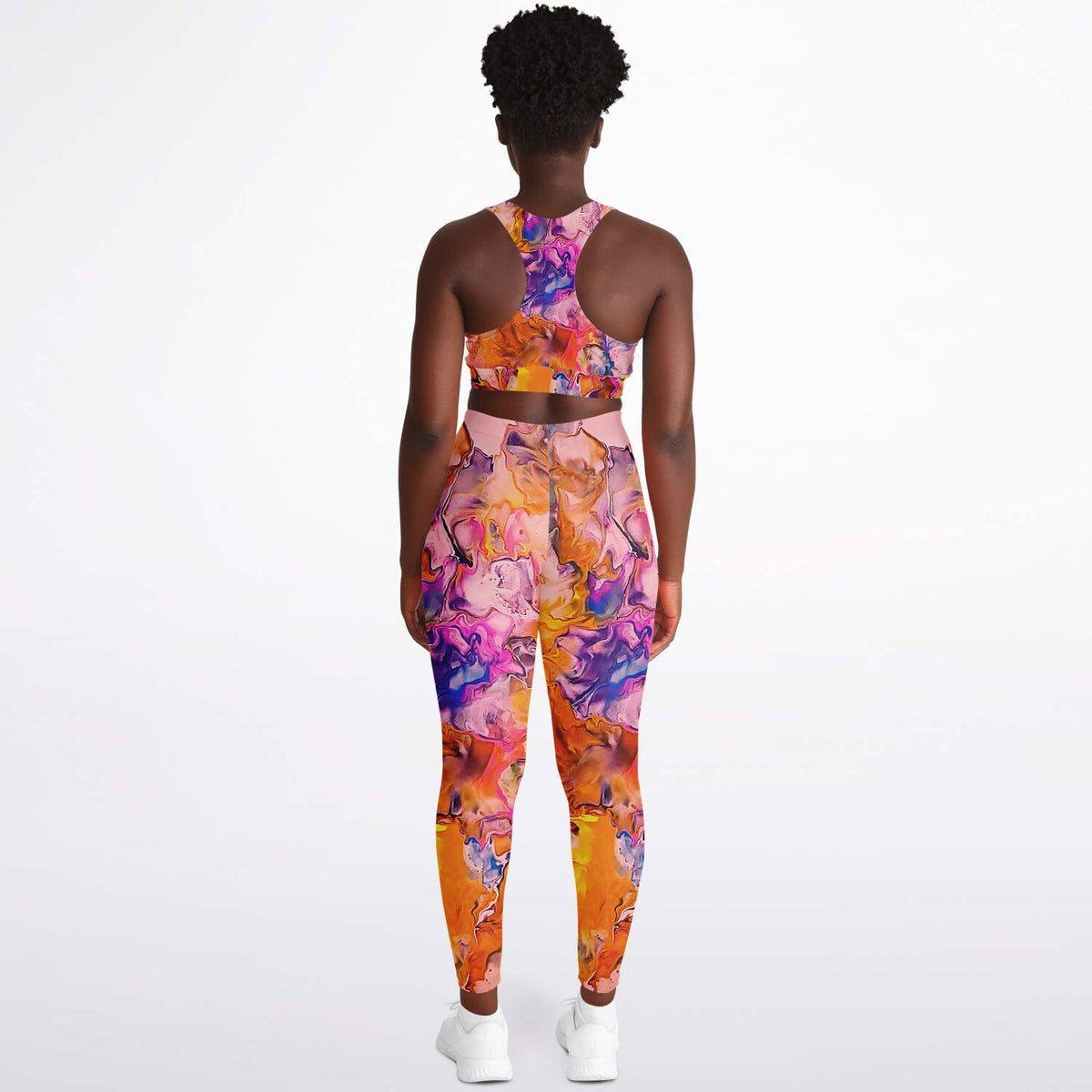 Padded Sports Bra & Leggings - Hibiscus