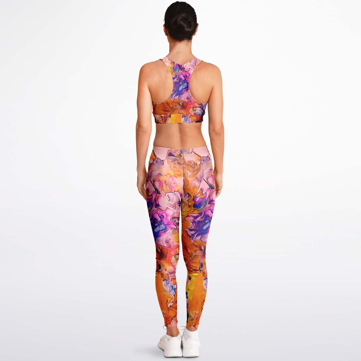 Padded Sports Bra & Leggings - Hibiscus